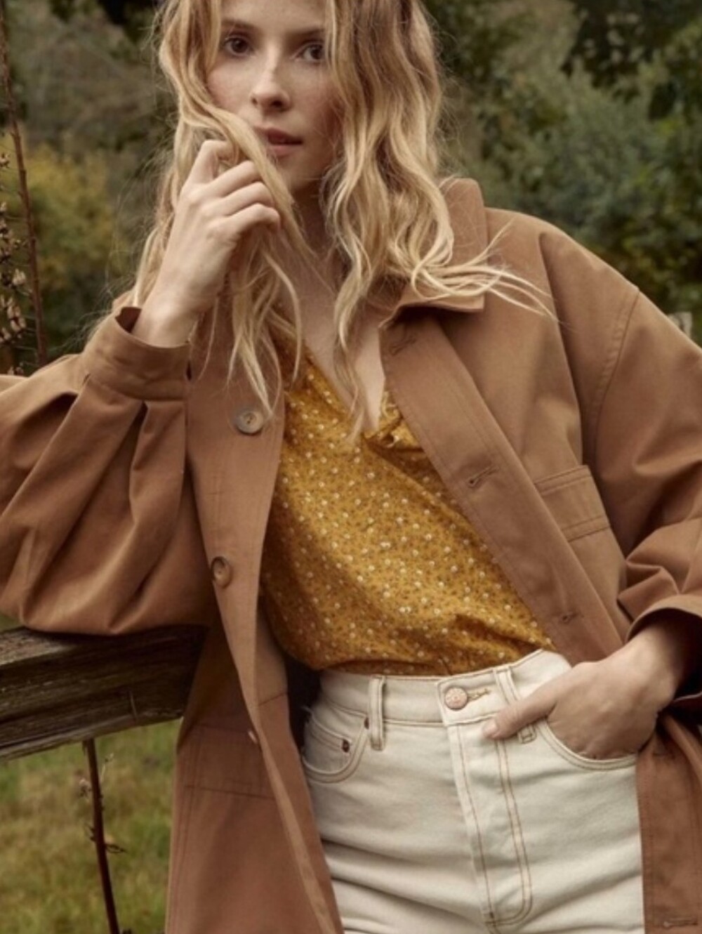 Doen Carmel jacket in cotton twill brown, medium - Picture 3 of 9
